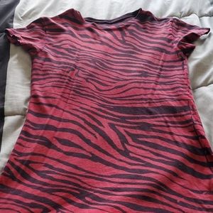 Womens red zebra print shirt size Medium